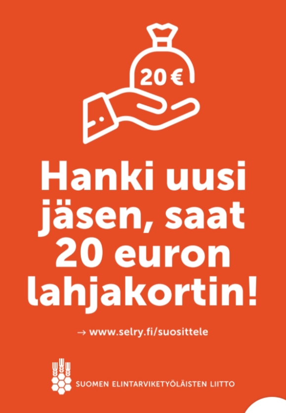 Hanki uusi jäsen. saat 20 euron lahjakortin! Lue lisää; - Seinäjoen  Elintarviketyöläiset .